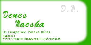denes macska business card